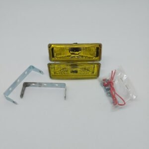 Farol De Milha Retangular Adaptável Vidro Amarelo - Par