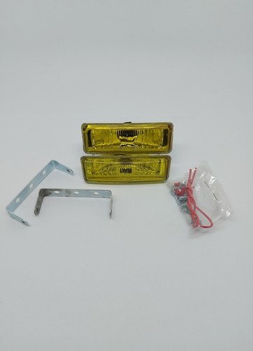 Farol De Milha Retangular Adaptável Vidro Amarelo - Par