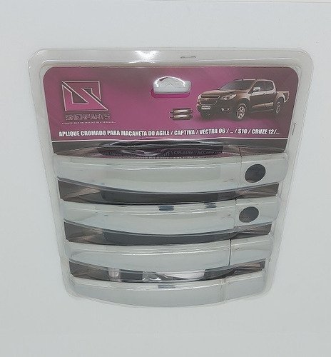 Aplique Cromado Maçaneta Vectra Agile Cruze S10 Captiva Kit
