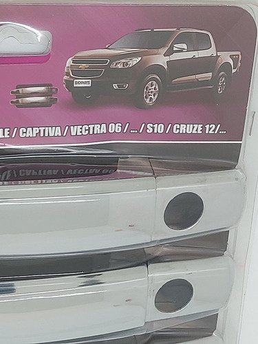 Aplique Cromado Maçaneta Vectra Agile Cruze S10 Captiva Kit - Imagem 2