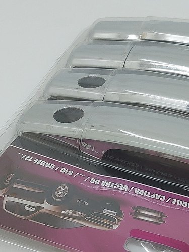Aplique Cromado Maçaneta Vectra Agile Cruze S10 Captiva Kit - Imagem 4