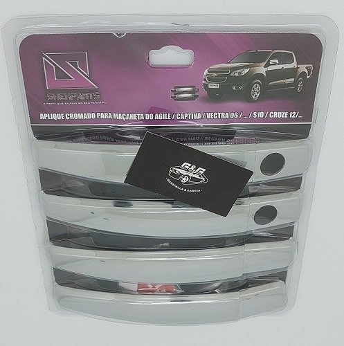 Aplique Cromado Maçaneta Vectra Agile Cruze S10 Captiva Kit - Imagem 5