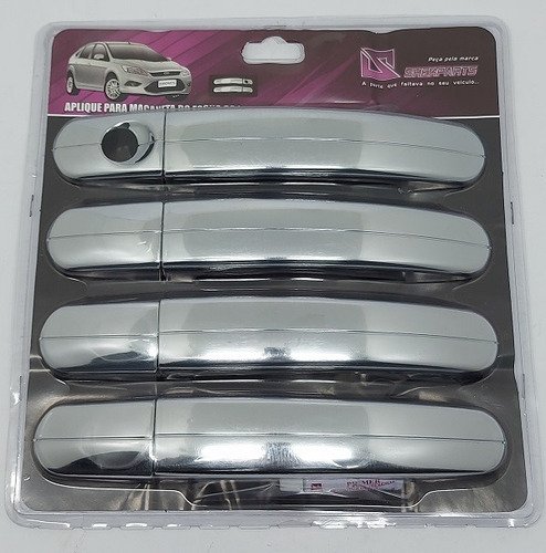 Aplique Cromado Maçaneta Focus 2009 A 2013 - Kit