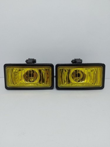 Farol De Milha Retangular Adaptável Lente Amarela Par - Imagem 2