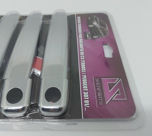 Aplique Cromado Maçaneta Citroen C3 03/14 Peugeot 307 02/14 - Imagem 4