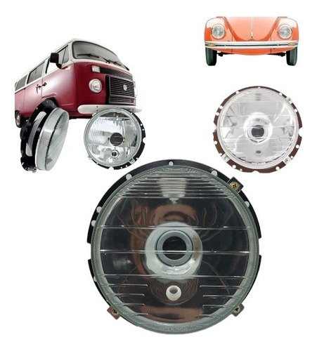 Farol Fusca 74 A 96 Kombi 76 A 12 Passat Lente Vidro Liso