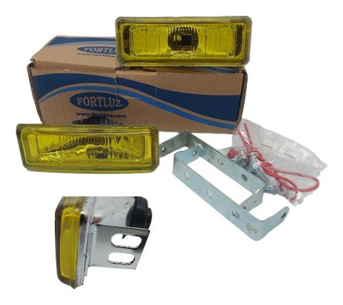 Farol De Milha Retangular Adaptável Vidro Amarelo - Par - Imagem 9