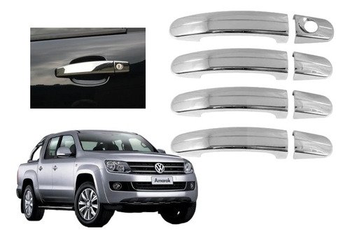 Aplique Cromado Maçaneta Vw Amarok - Kit