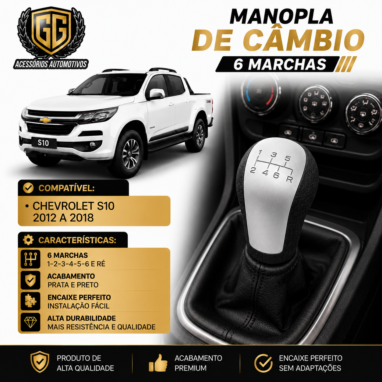 Manopla De Câmbio Chevrolet S10